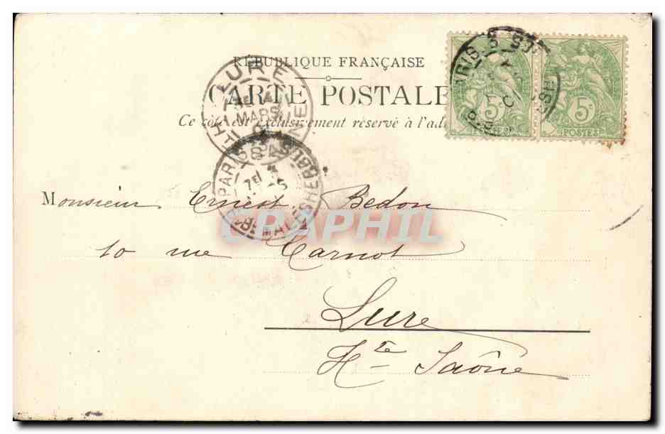 Paris CPA Les grands boulevards et le Credit Lyonnais — Verso