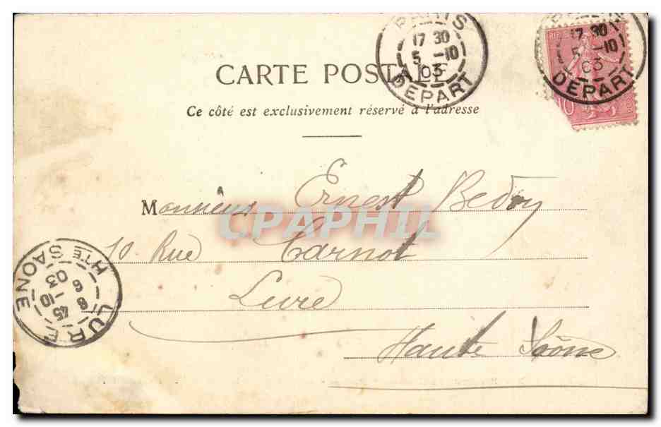 Paris CPA Boulevard des CApucines Le cafe de la Paix et le grand hotel — Rückseite
