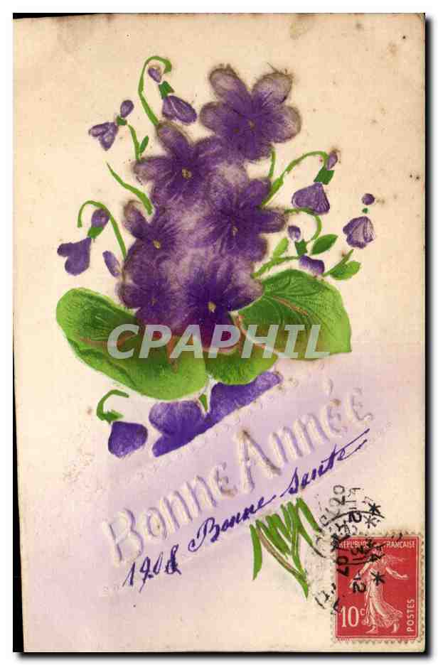 CPA Fantaisie Fleurs Bonne annee