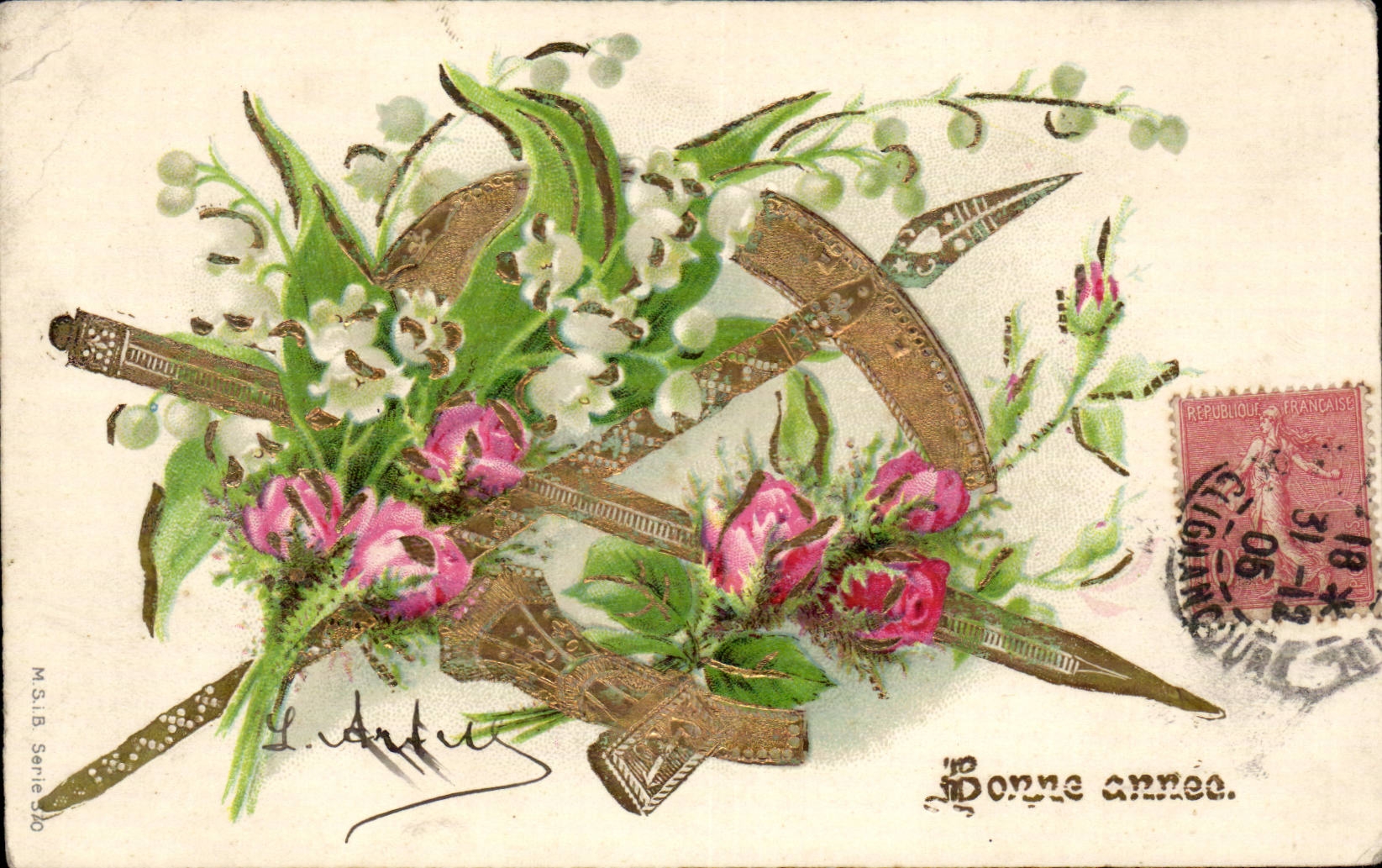 Fleurs et faucilles — Bonne année — M.S.I.B. Série 50