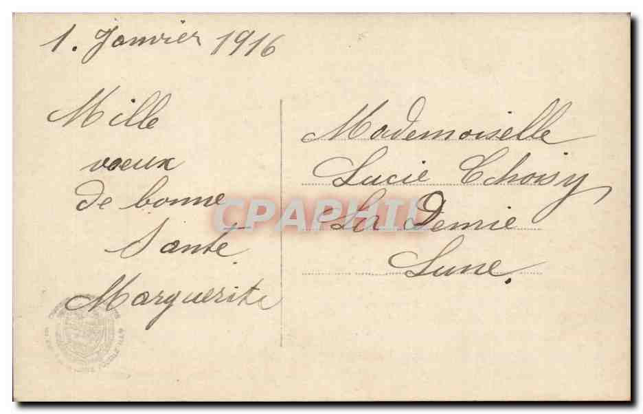 CPA Fantaisie Fleurs Bonne annee — Rückseite