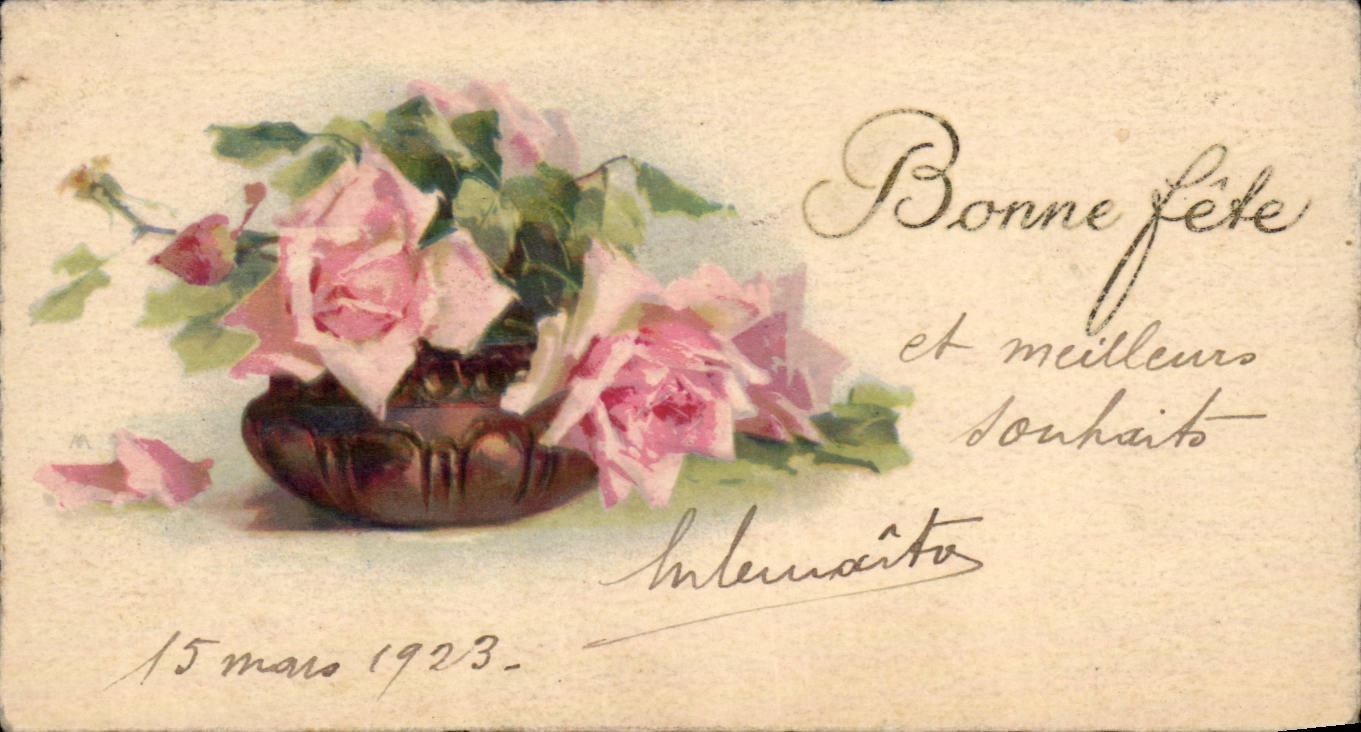 CPA Fantaisie Bonne fete Felurs