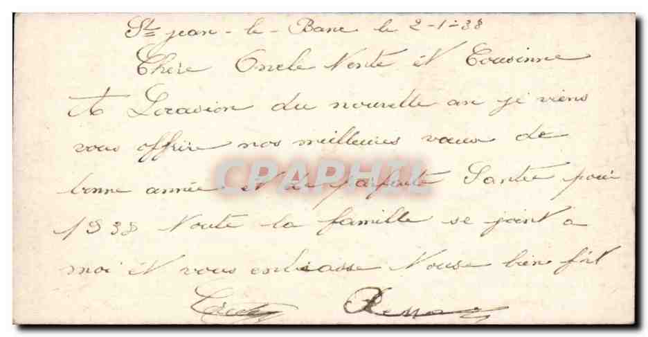 CPA Fantaisie Bonne annee — Rückseite
