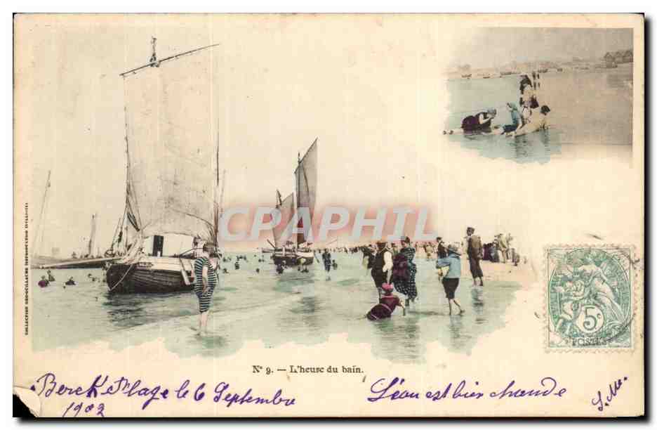 CPA Fantaisie L'heure du bain