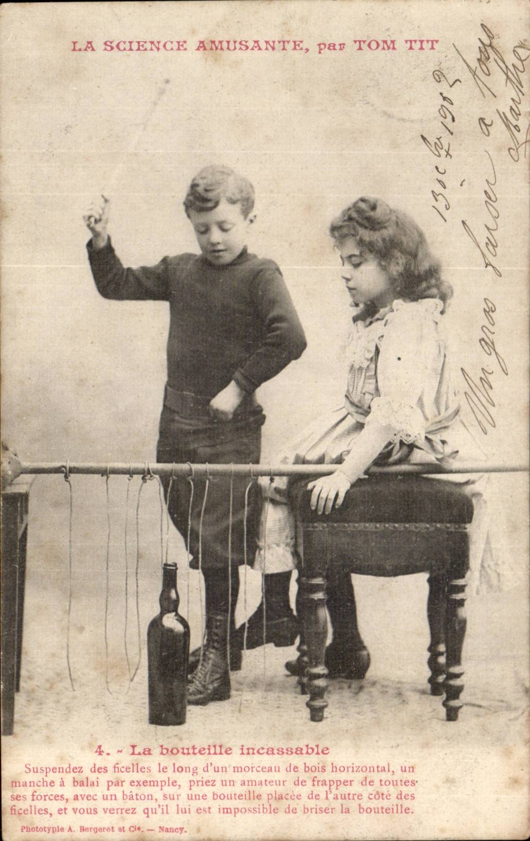 CPA Fantaisie La science amusante par Tom Tit La bouteille incassable Enfants