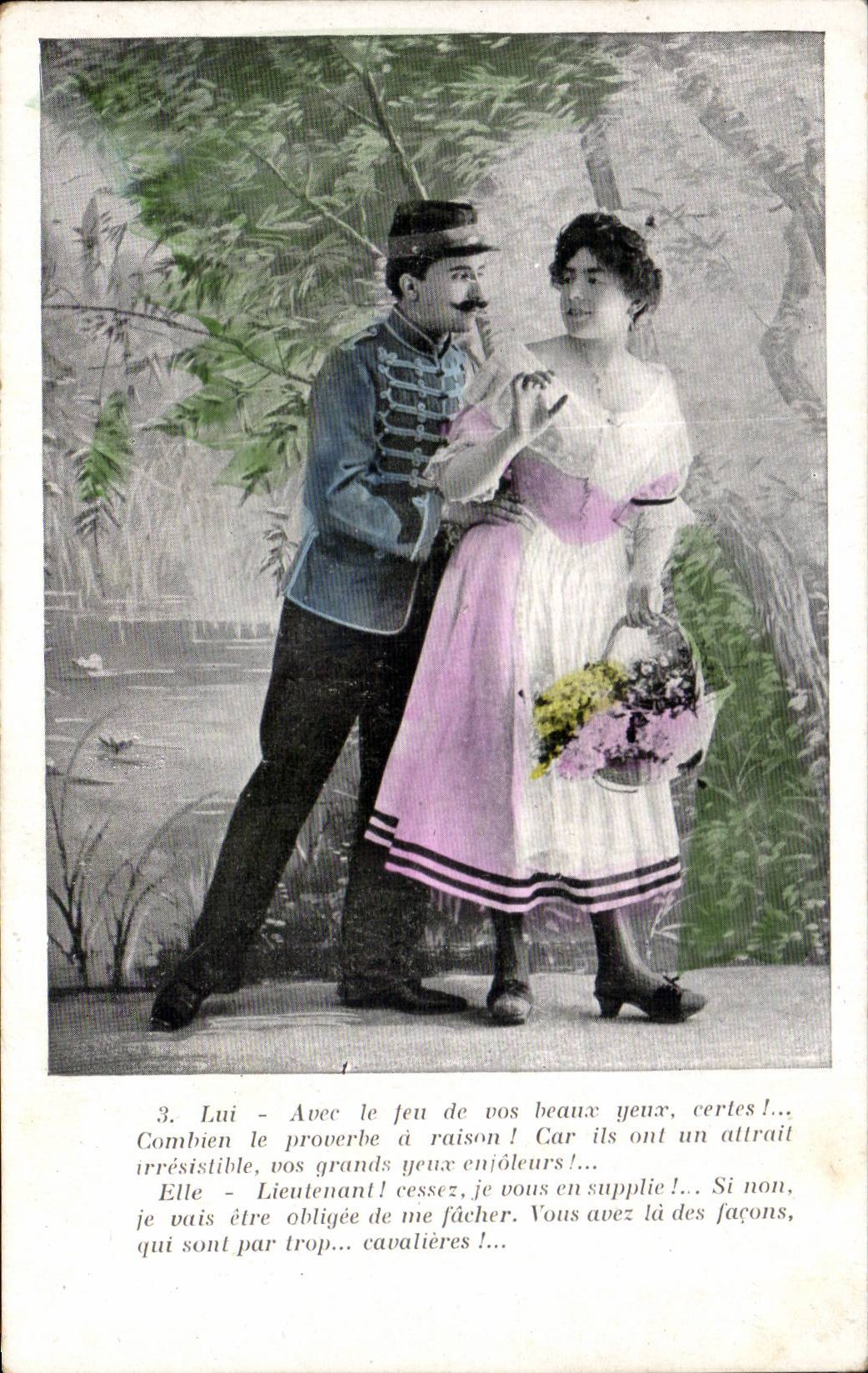 CPA Fantaisie Femme et soldat