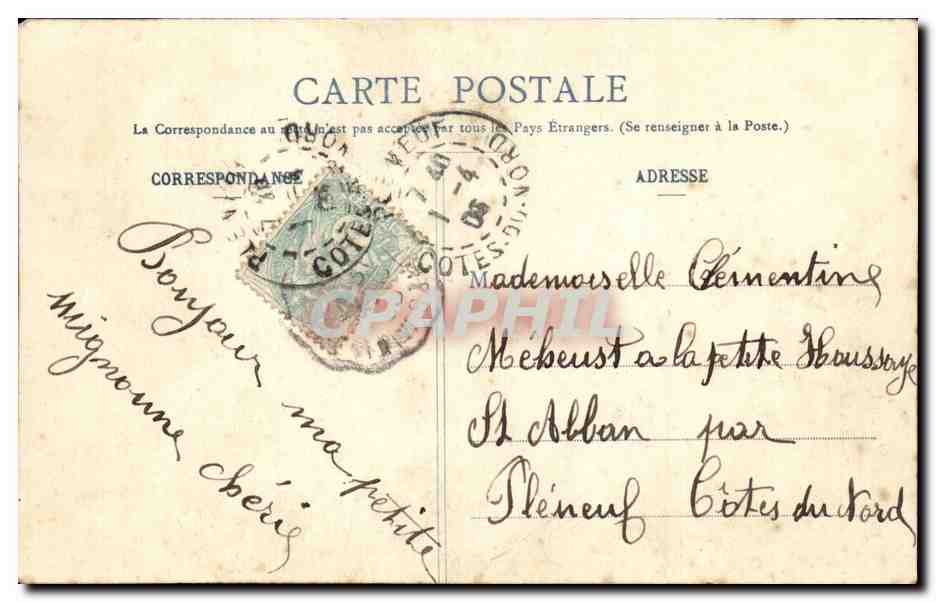 CPA Fantaisie Enfant Poisson d'Avril Paques Ange Angel — Rückseite