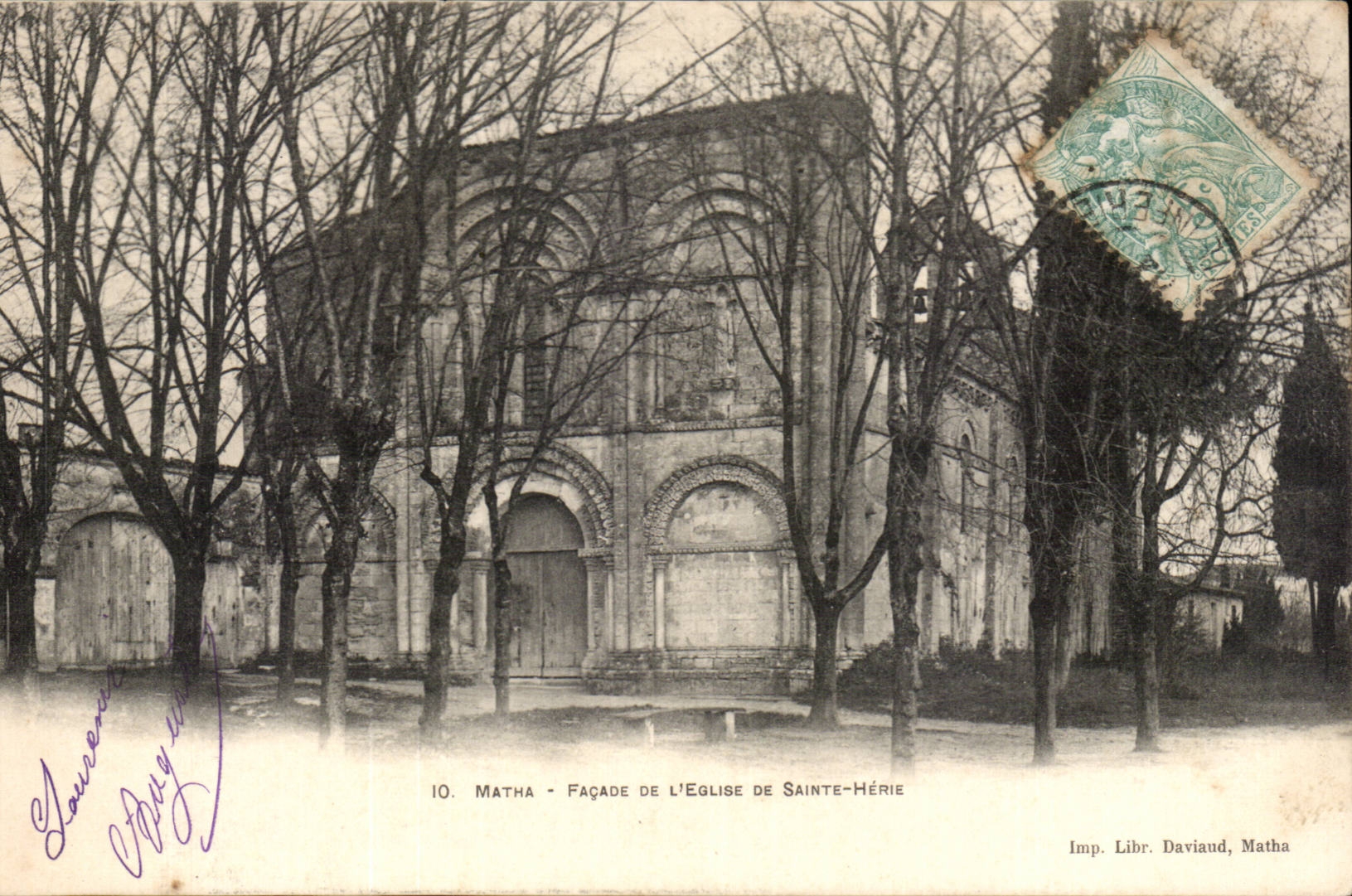 Matha - Eglise de Saint Herie - Facade de l'Eglise - CPA 