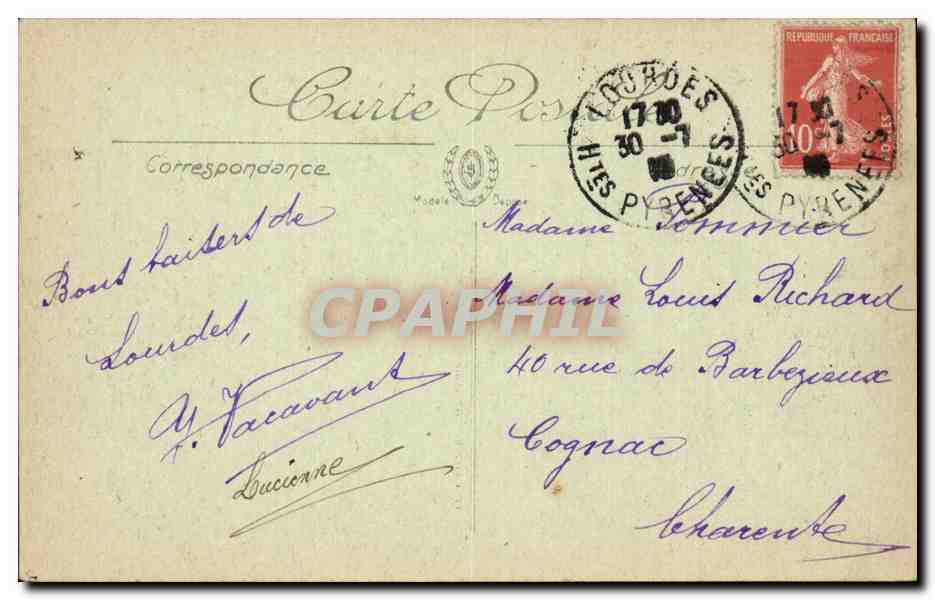 Lourdes - Le Chemin de Fer - Funiculaire du Pic du Jer - CPA  — Verso