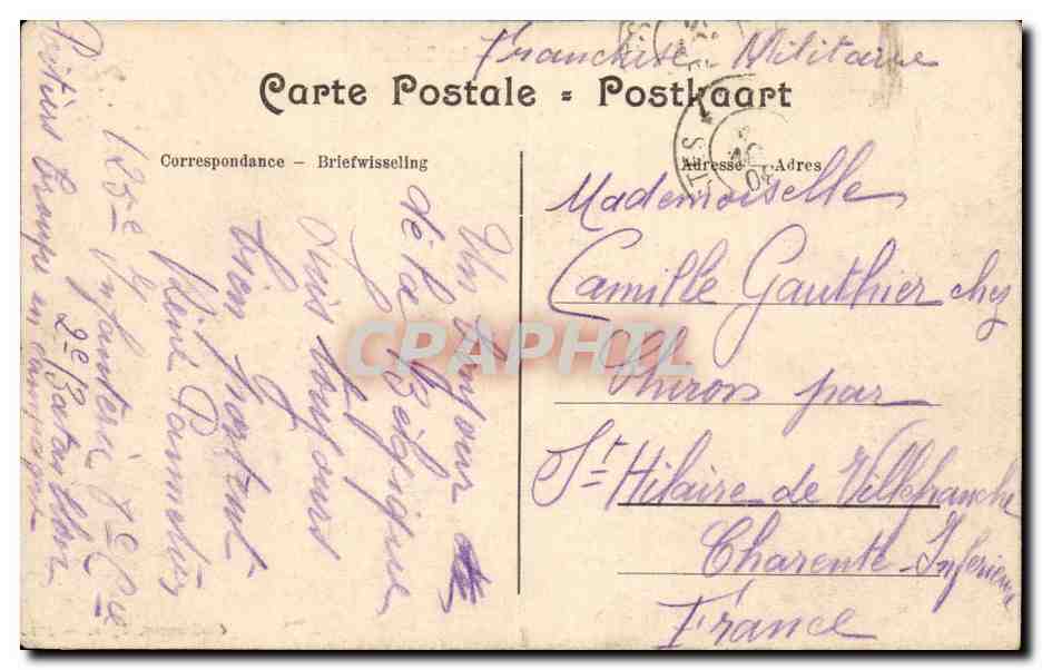 Belgique - Belgien - Belgium - Voormezeele - Le Chenale - CPA  — Rückseite