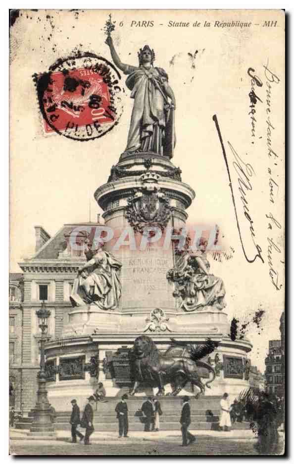 Paris - 11 - Statue de la Republique Lion - CPA 