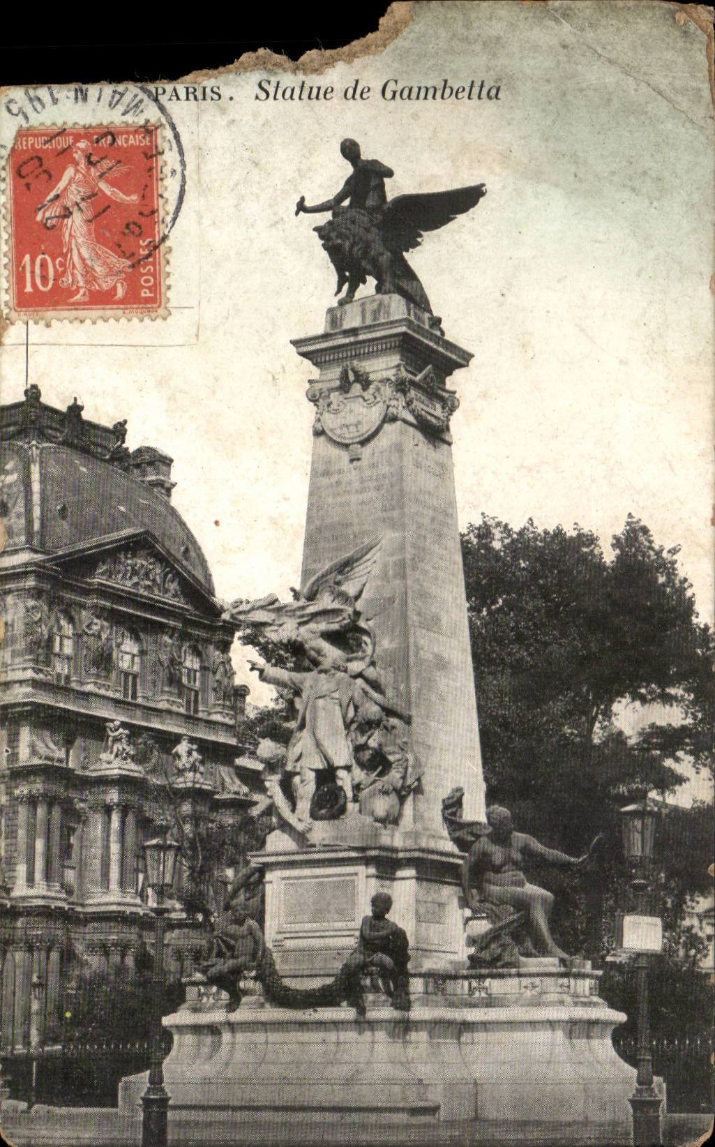 Estatua de Gambetta — París — editor Chenin