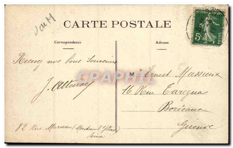 Paris - 12 - Bois de Vincennes - Entree de la Grotte Enfant  — Rückseite
