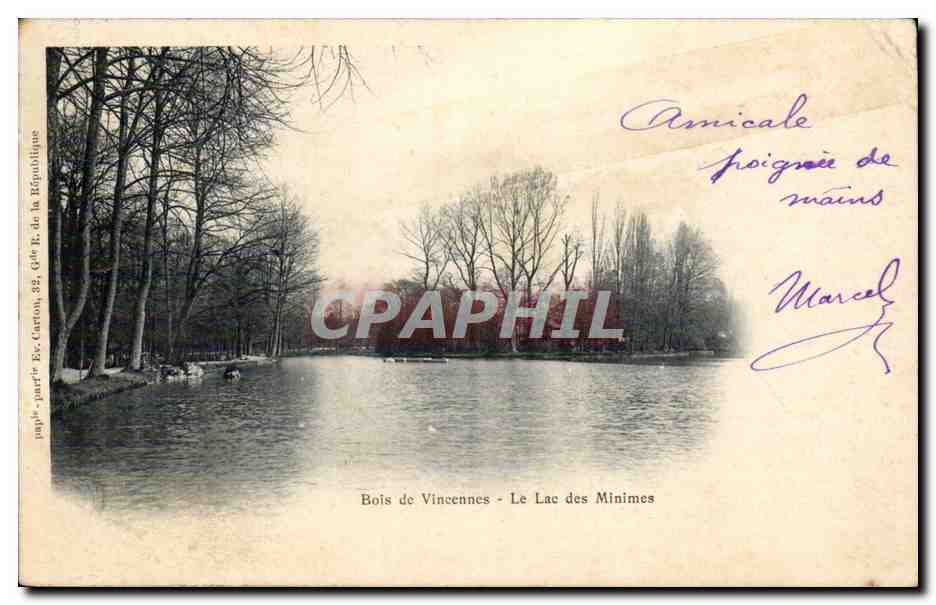 Paris - 12 - Bois de Vincennes - Le Lac des Minimes - CPA 