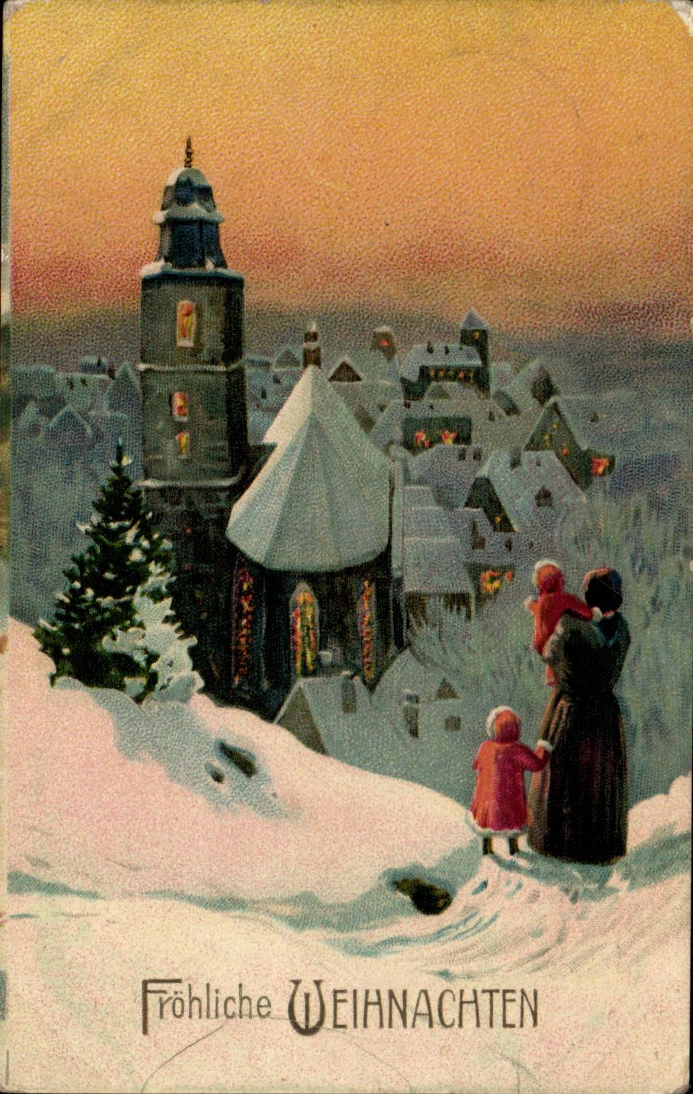 Fetes - Noel - Christmas - Frohliche Weihnachten - Winter Scene CPA 