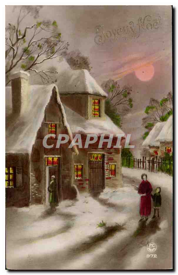 Fetes - Joyeux Noel - Merry Christmas - Winter Scene CPA 