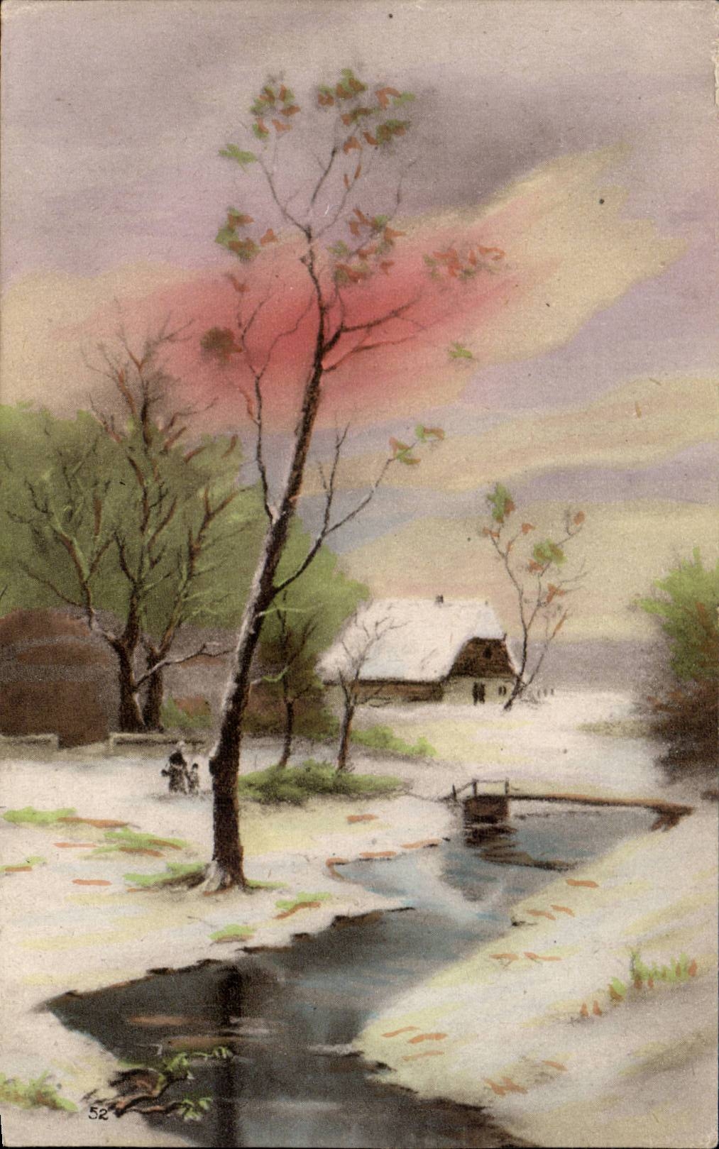 Arts - Tableaux - Nice Country Scene - CPA 