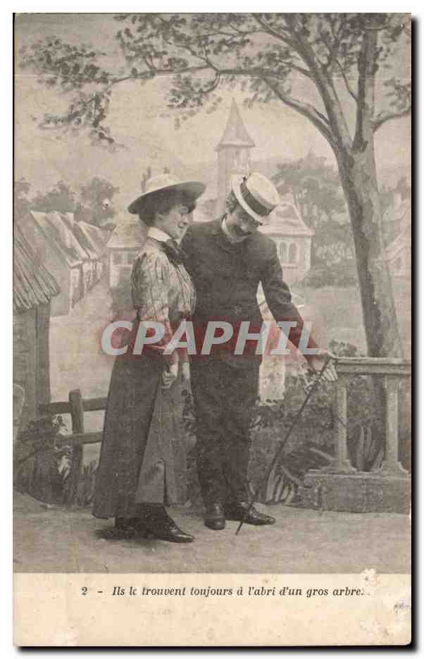 Fantaisie - Couple in love - CPA 