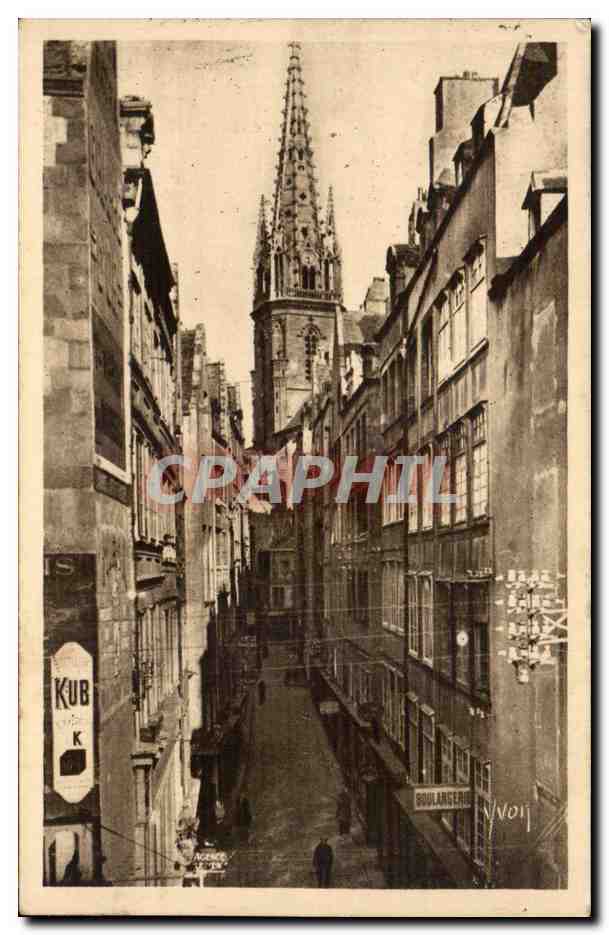 Saint Malo - La Grande Rue et Cathedrale Boulangerie - CPA 
