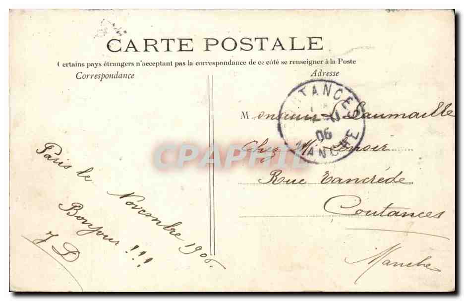 Paris - 4 - L'Hotel de Ville - CPA  — Rückseite