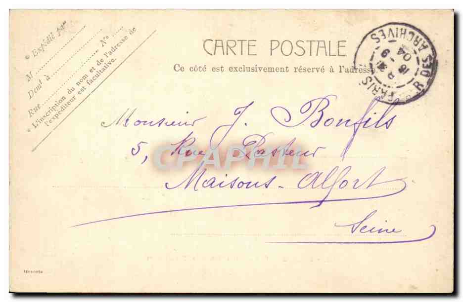Paris - 1 - Place du Palais Bourbon - CPA  — Rückseite