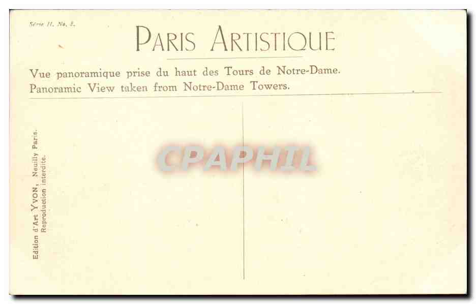 Paris - 4 - Les Chimeres - Notre Dame - aigle - eagle - CPA  — Verso