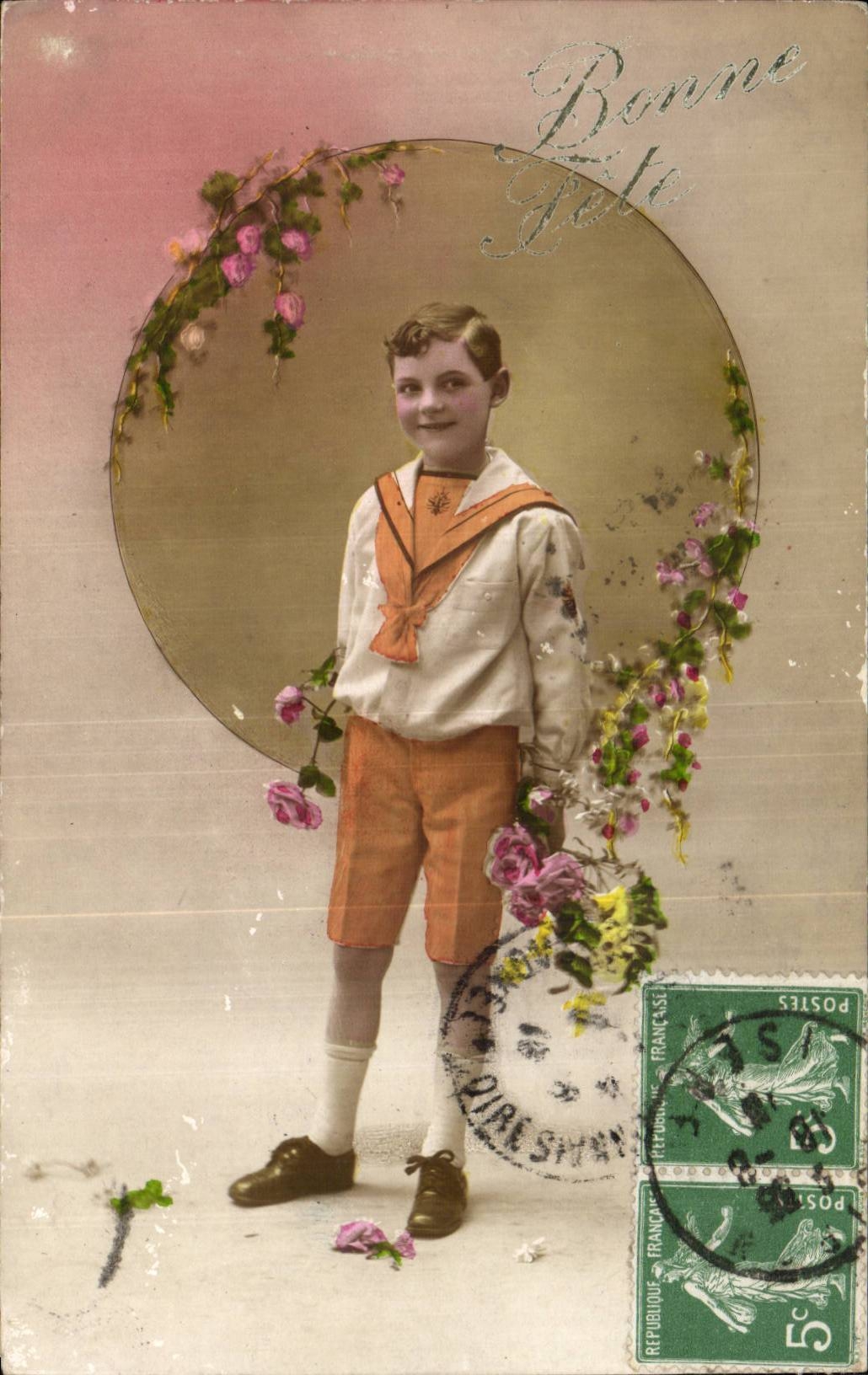 Fantaisie - Enfant - Little Boy in sailor suit - CPA 