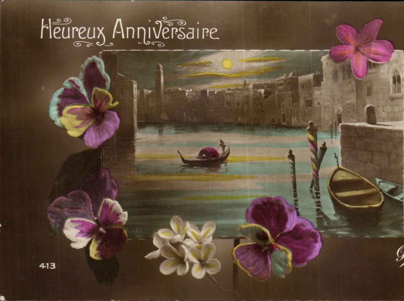 Fete - Heureuse Anniversaire - Italia - Italie - Venetia Venise - CPA 