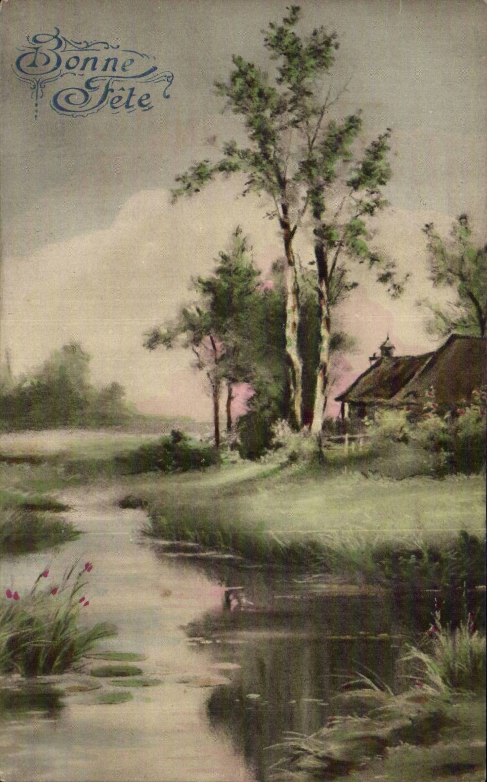 Fetes - Bonne Fete - Sweet Country Scene - CPA 