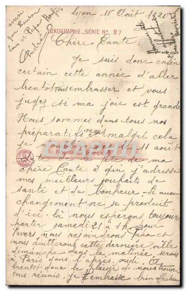 Fetes - Bonne Fete - Sweet Country Scene - CPA  — Rückseite