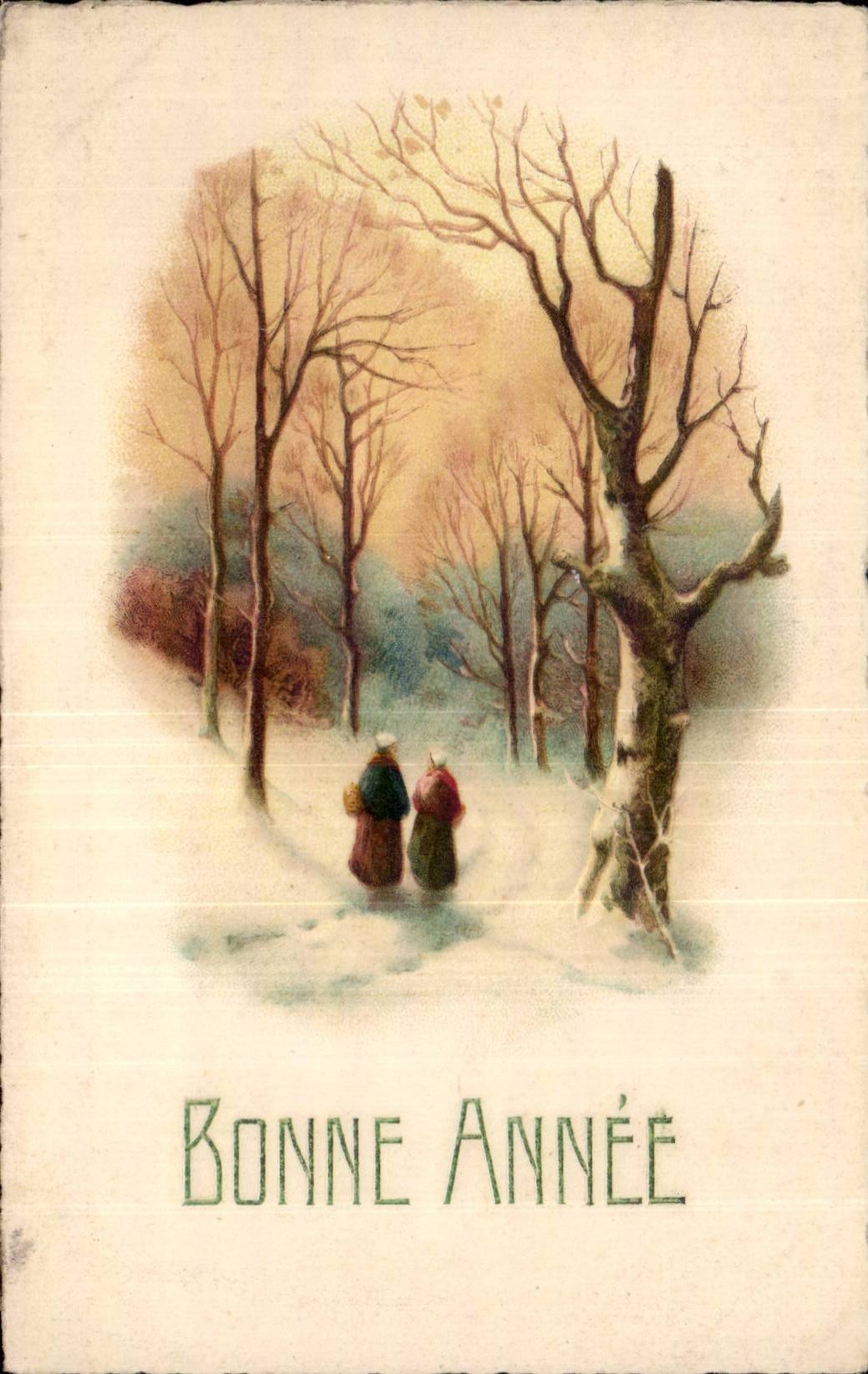 Fetes - Bonne Annee - Sweet Country Scene - CPA 