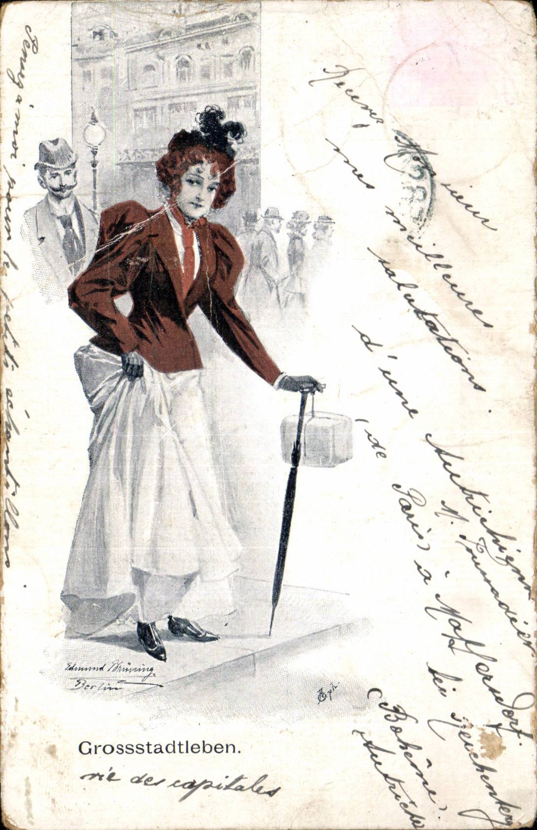 Fantaisie - Femme - Woman in Elegant Costume - CPA 