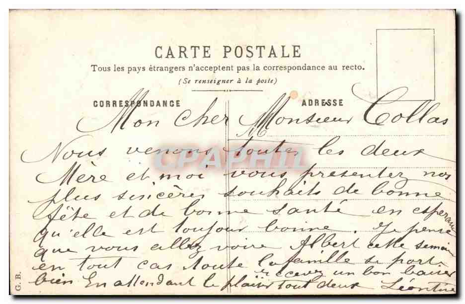 Bouquet de lilas — Bonne Fête et Bonne Santé — République Française — Verso