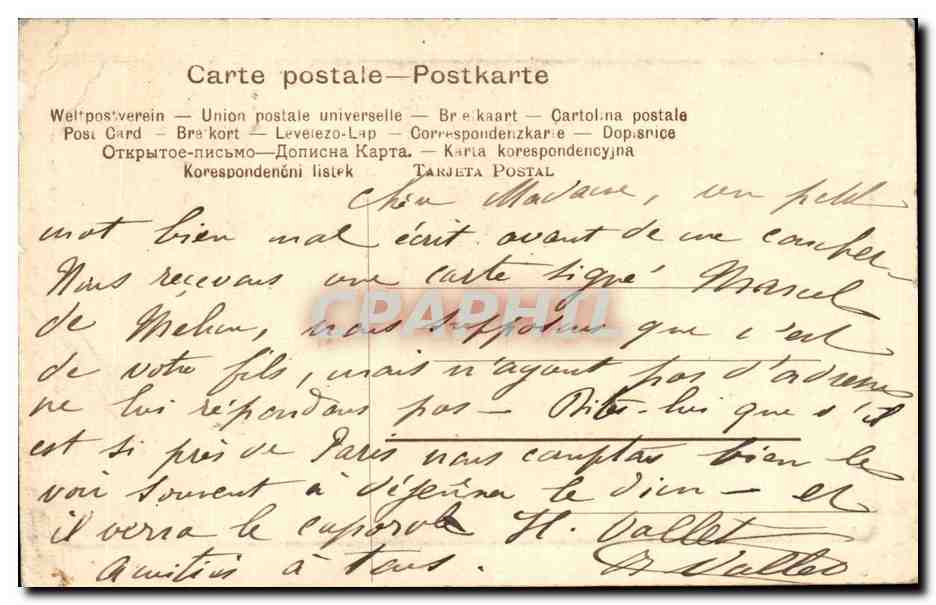 Fantaisie- Femme - Au Revoir - Auf Wiedersehen - CPA  — Verso