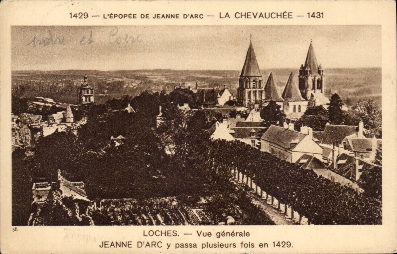 Loches CPA Vue generale Jeanne d'arc
