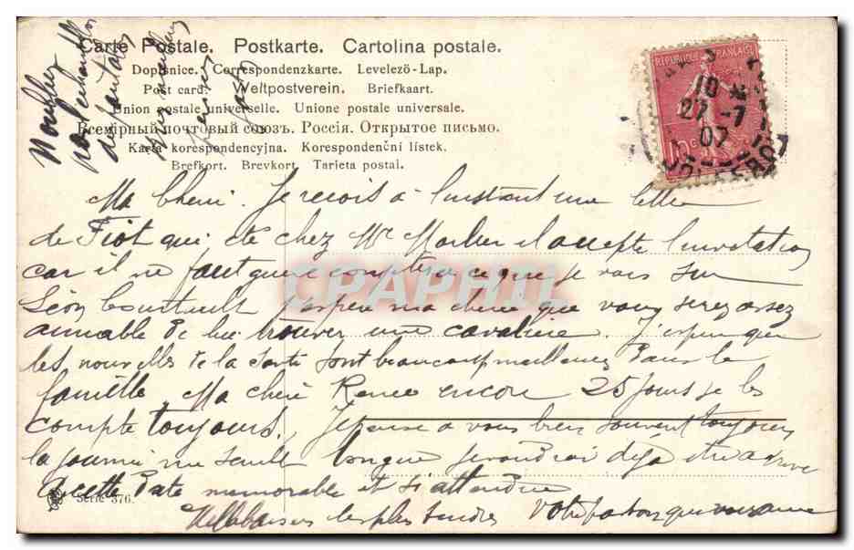 CPA Fantaisie Pecheurs Peche — Back