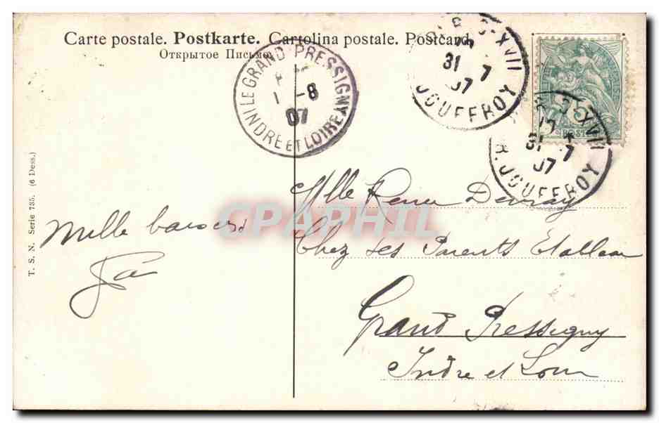CPA Fantaisie Moulin a vent Windmill — Verso