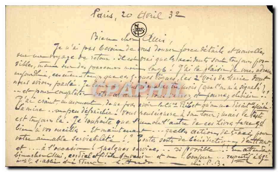 Algerie CPA Missions des Peres Blancs Le RP de Foucald recevant la visite d'un pere Blanc dans son ermitage Beni Abbes — Rückseite