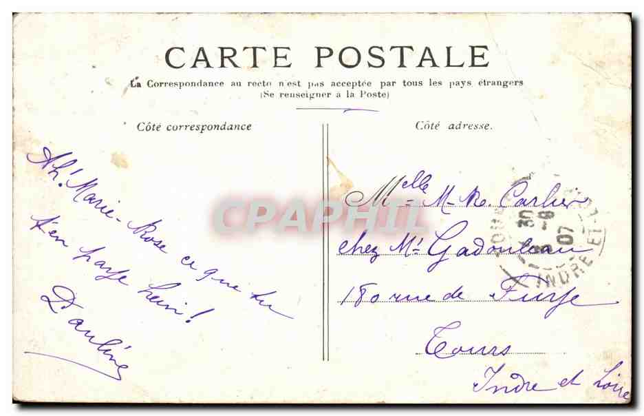 Paris - 1 - L'Arc des Tuileries - CPA  — Rückseite
