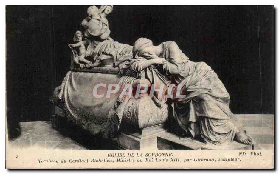 Paris - 5 - Eglise de la Sorbonne - Tombeau du Cardinal Richelieu CPA 
