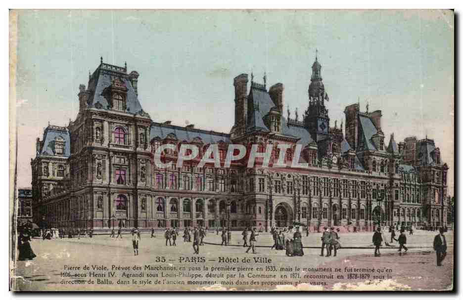 Paris - 4 - Hotel de Ville CPA 