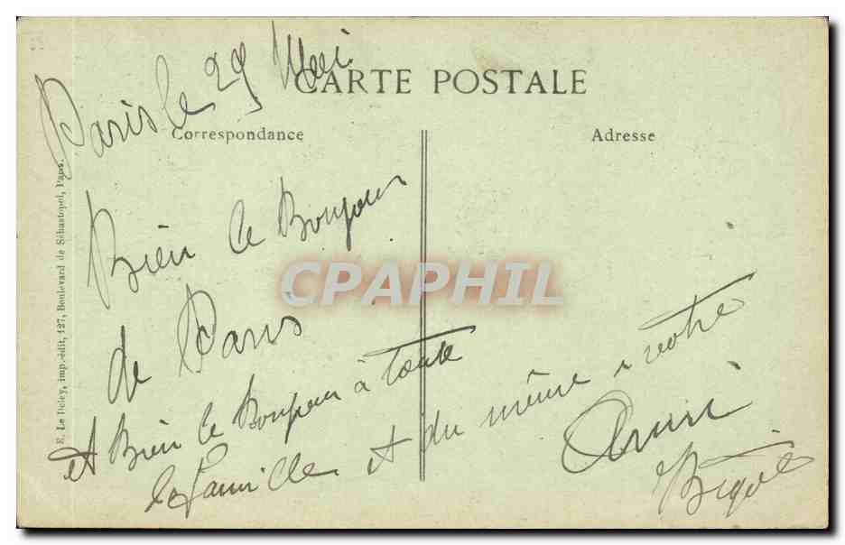 Paris - Souvenir - Pensee - Pansy - Meilleures Amities CPA  — Rückseite
