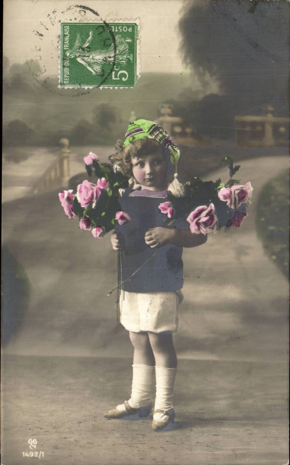 Fantaisie - Enfants - Sweet child with nightcap - CPA 