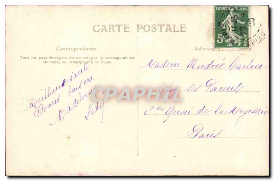 Fantaisie - Enfant - Darling little girl with basket of flowers - muguet - lily of the valley - CPA  — Rückseite