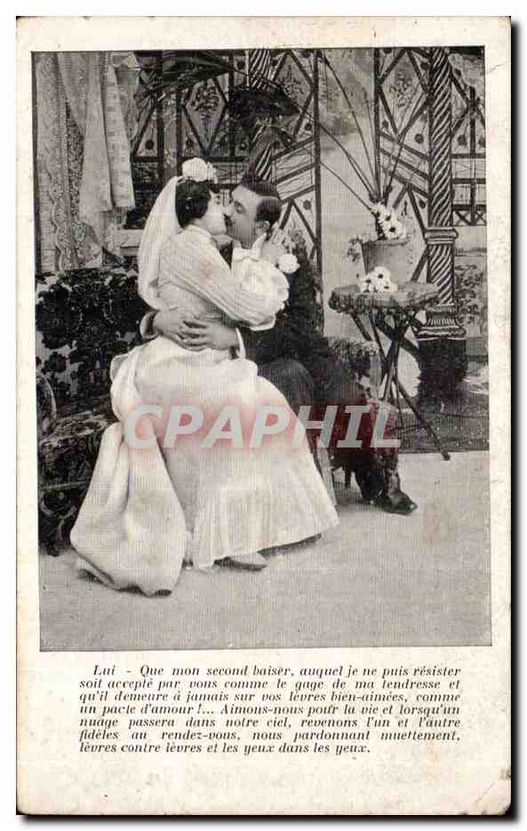 Fantaisie - Couple - Mariage - Wedding - Couple - Bride - CPA 