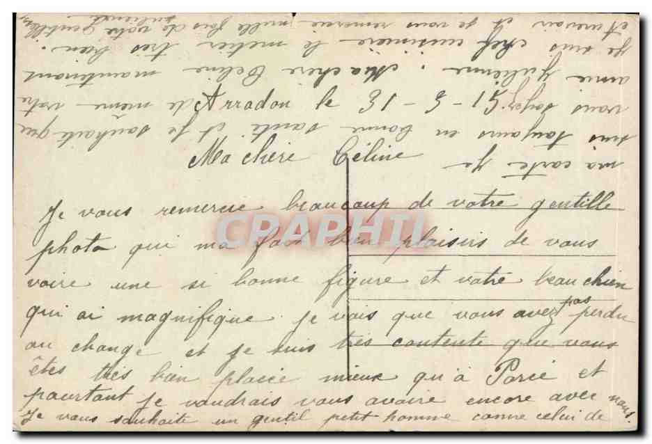 Fantaisie - Homme - Man with bouquet - CPA  — Verso