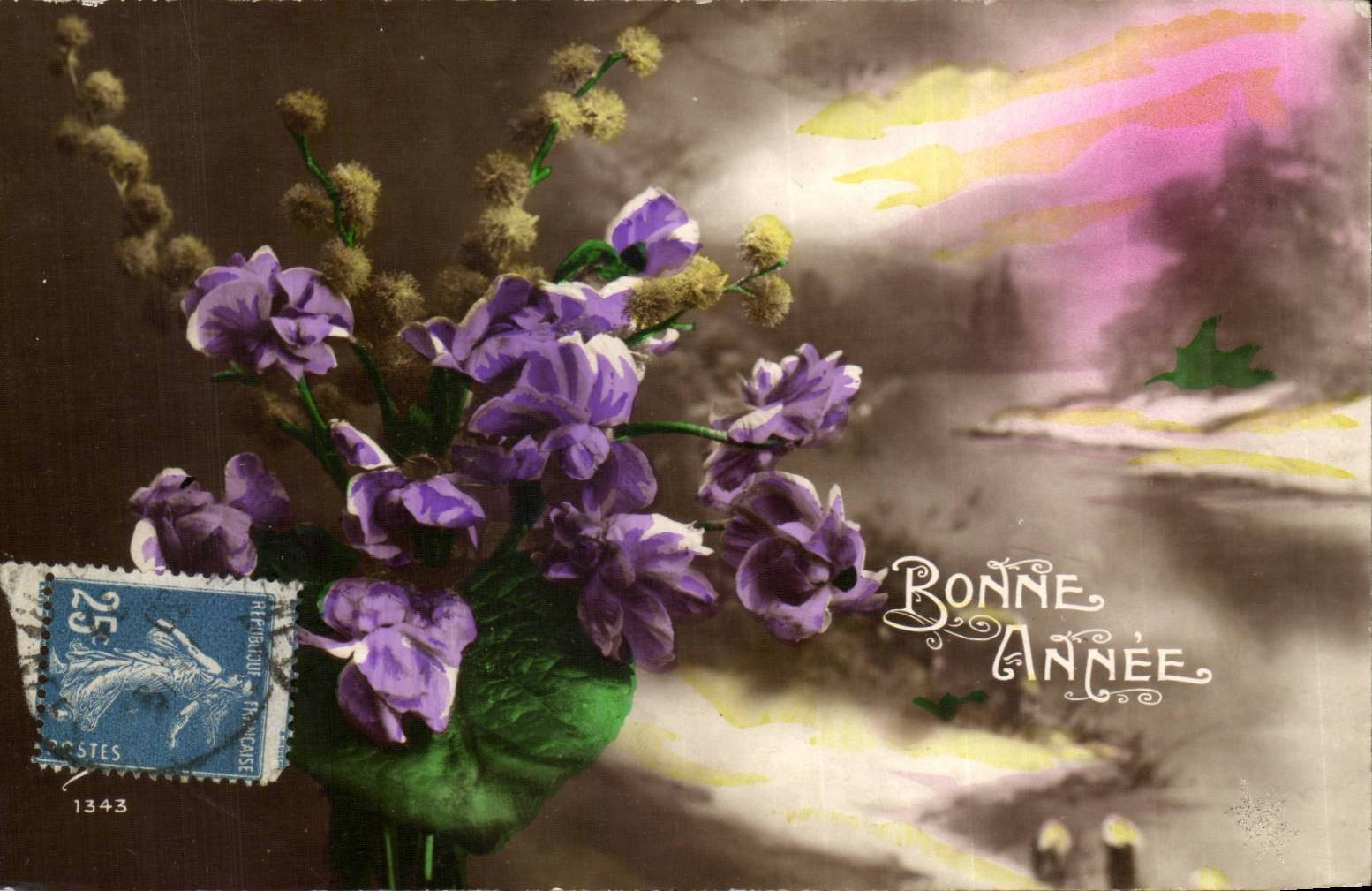Fantaisie - Bonne Fete - Fleurs - Flowers - CPA 