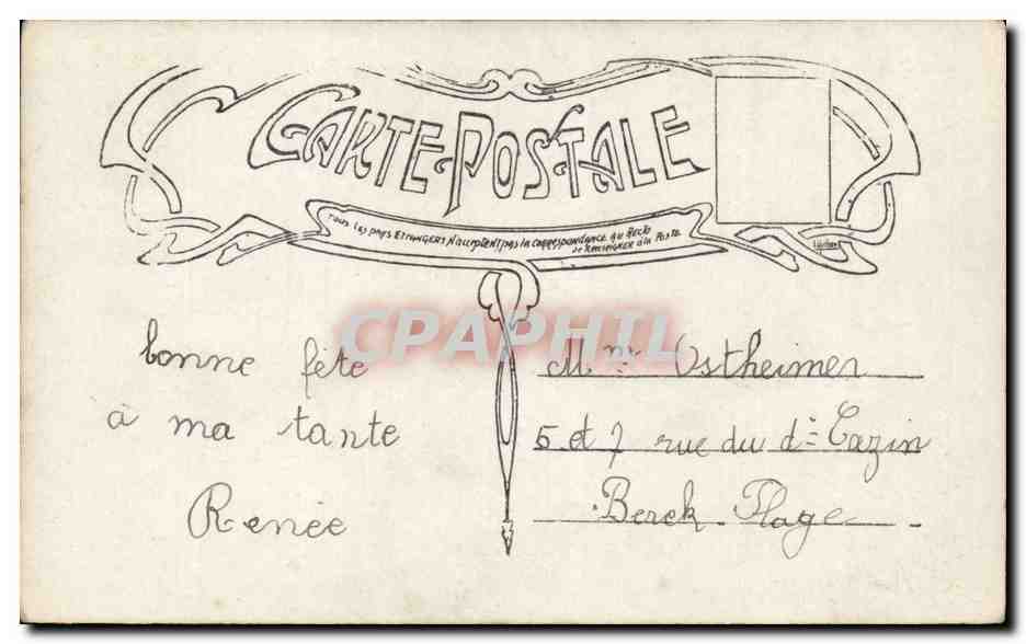 Fantaisie - Enfant - Little girl with pretty bouquet - Avec toute mon Amitie  — Rückseite