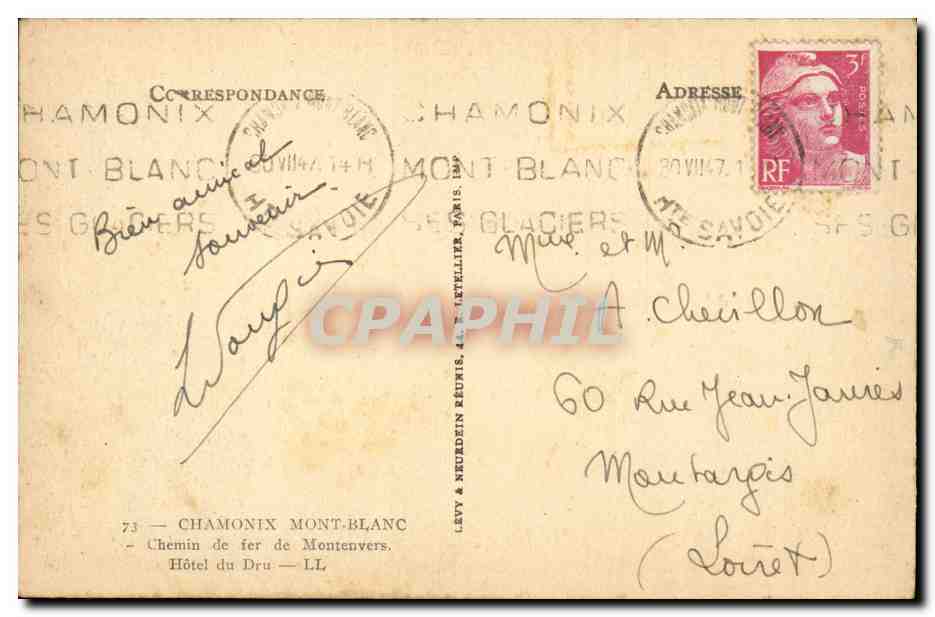 Chamonix - Le Mont Blanc - CPA  — Verso