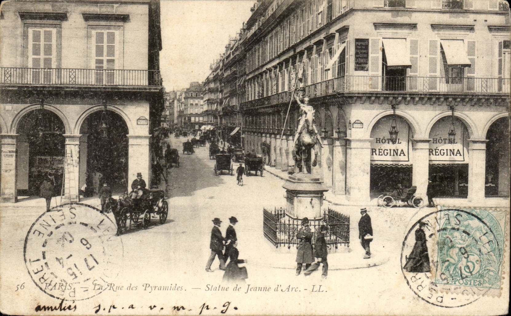 Paris -1 - Rue des Pyramides - Statue de Jeanne d'Arc - CPA 